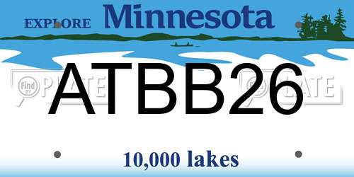 ATBB26 Minnesota License Plate