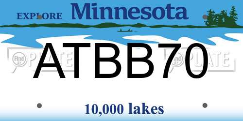 ATBB70 Minnesota License Plate