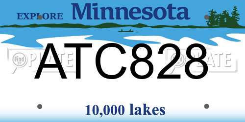 ATC828 Minnesota License Plate