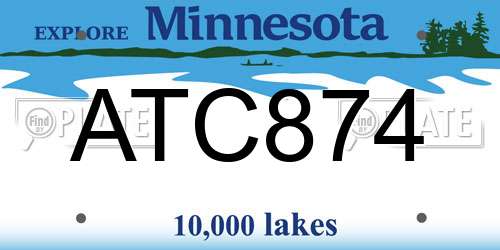 ATC874 Minnesota License Plate