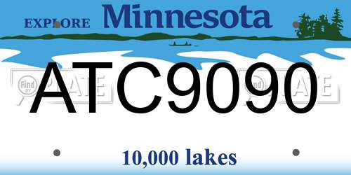 ATC9090 Minnesota License Plate