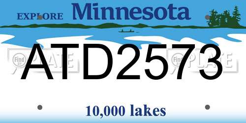ATD2573 Minnesota License Plate