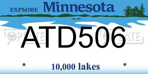 ATD506 Minnesota License Plate