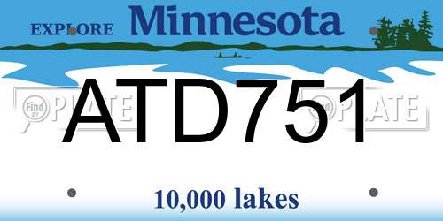 ATD751 Minnesota License Plate