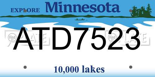 ATD7523 Minnesota License Plate