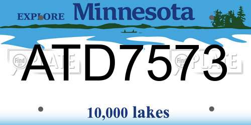 ATD7573 Minnesota License Plate
