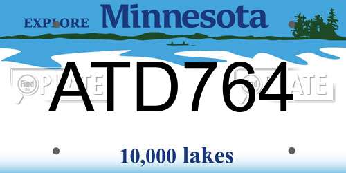 ATD764 Minnesota License Plate