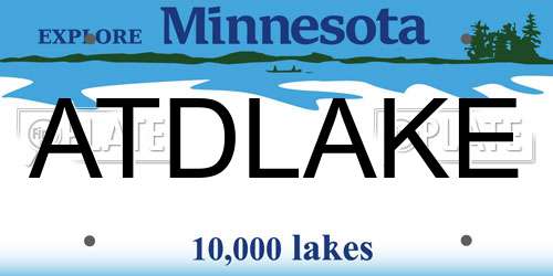 ATDLAKE Minnesota License Plate