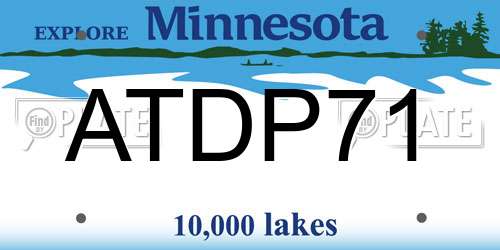 ATDP71 Minnesota License Plate