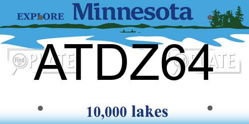 ATDZ64 Minnesota License Plate