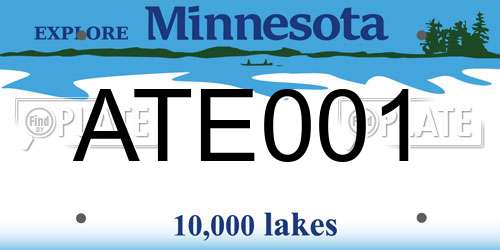 ATE001 Minnesota License Plate