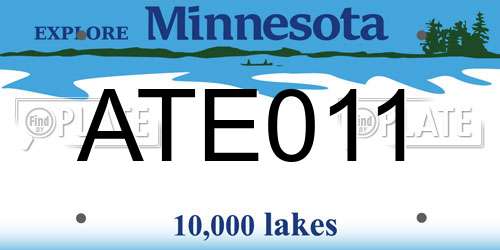 ATE011 Minnesota License Plate