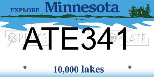 ATE341 Minnesota License Plate