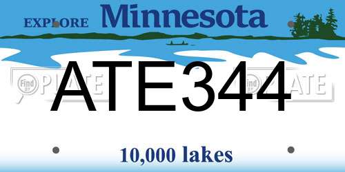 ATE344 Minnesota License Plate