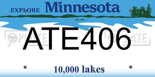 ATE406 Minnesota License Plate
