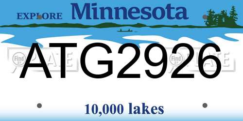 ATG2926 Minnesota License Plate