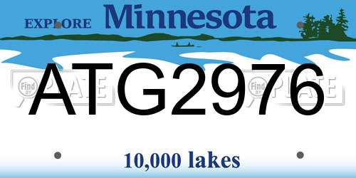 ATG2976 Minnesota License Plate