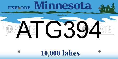ATG394 Minnesota License Plate