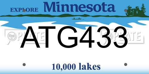 ATG433 Minnesota License Plate