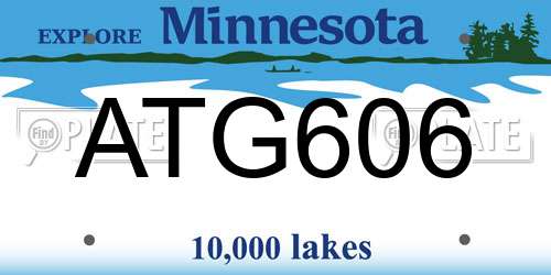 ATG606 Minnesota License Plate