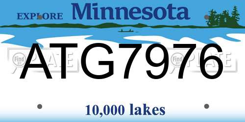 ATG7976 Minnesota License Plate