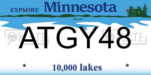 ATGY48 Minnesota License Plate