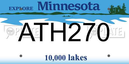 ATH270 Minnesota License Plate