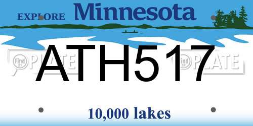 ATH517 Minnesota License Plate