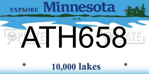 ATH658 Minnesota License Plate