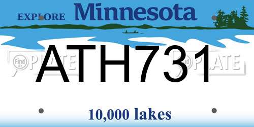 ATH731 Minnesota License Plate