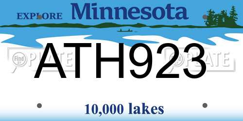 ATH923 Minnesota License Plate