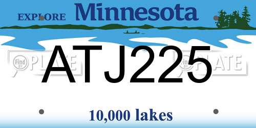 ATJ225 Minnesota License Plate