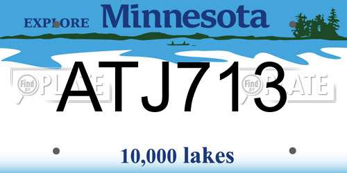 ATJ713 Minnesota License Plate