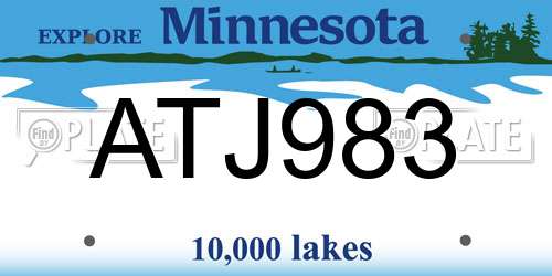 ATJ983 Minnesota License Plate