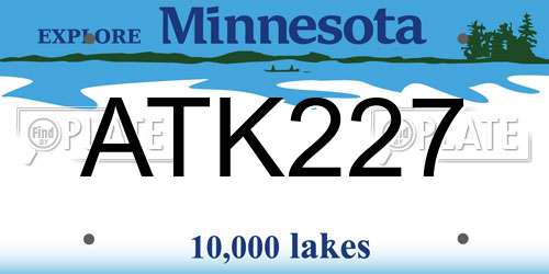 ATK227 Minnesota License Plate