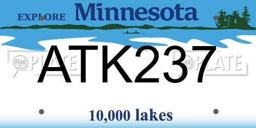 ATK237 Minnesota License Plate