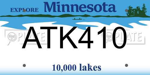 ATK410 Minnesota License Plate