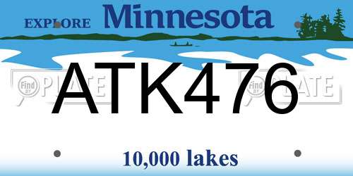 ATK476 Minnesota License Plate