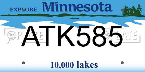 ATK585 Minnesota License Plate