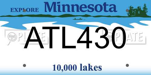 ATL430 Minnesota License Plate