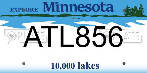 ATL856 Minnesota License Plate
