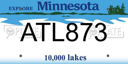 ATL873 Minnesota License Plate