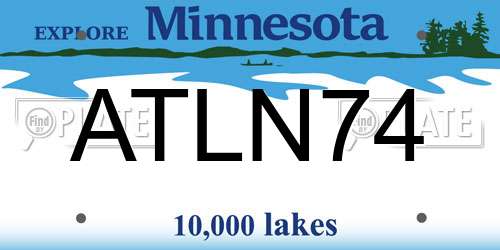 ATLN74 Minnesota License Plate