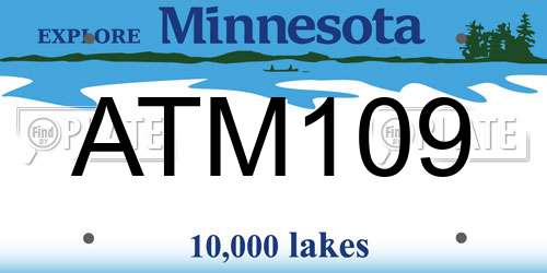 ATM109 Minnesota License Plate