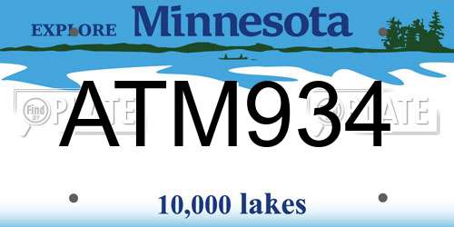 ATM934 Minnesota License Plate