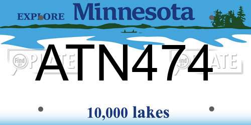 ATN474 Minnesota License Plate