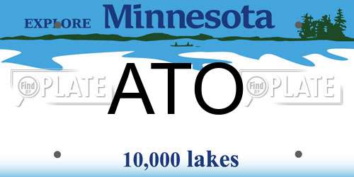 ATO Minnesota License Plate
