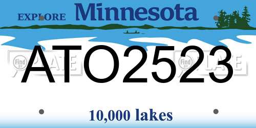 ATO2523 Minnesota License Plate