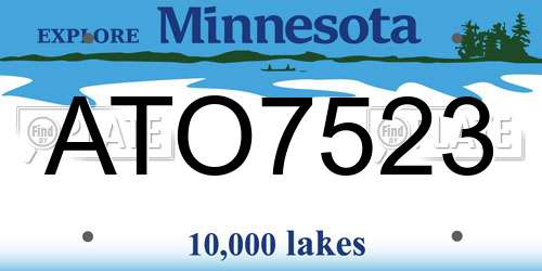 ATO7523 Minnesota License Plate