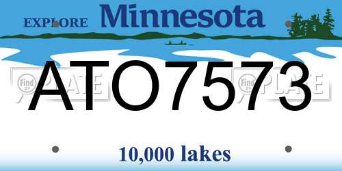 ATO7573 Minnesota License Plate